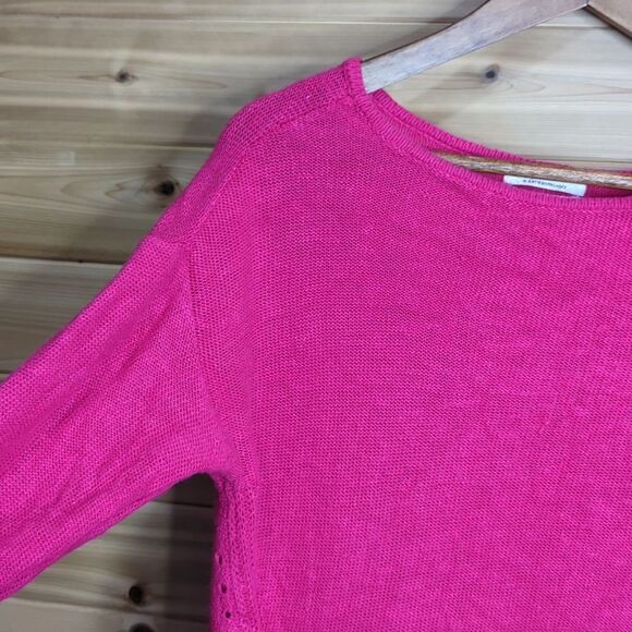 Anthropologie Womens Sweater XS Pink Linen Blend - Picture 4 of 10